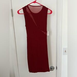intimately sheer back mini dress, nwt
